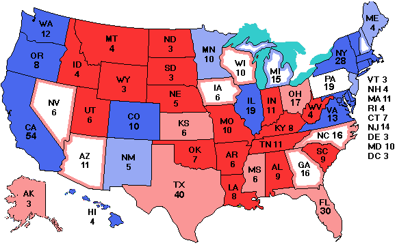 Electoral college map