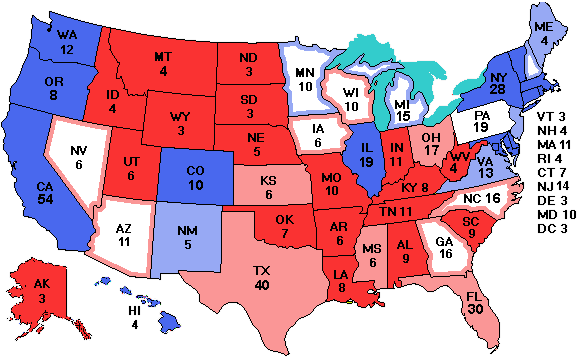 Electoral college map