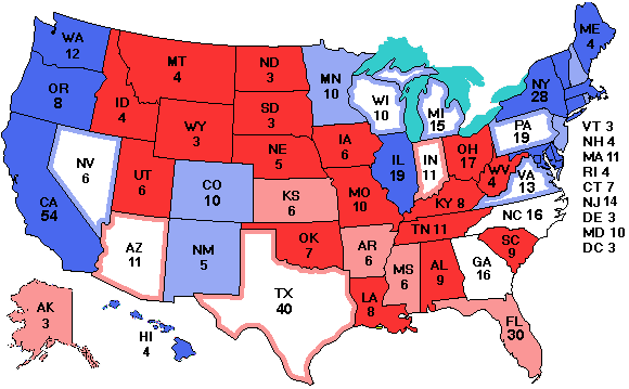 Electoral college map