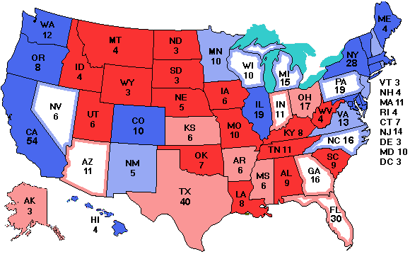 Electoral college map