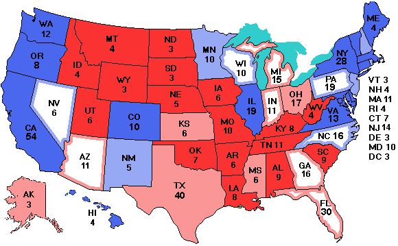 Electoral college map