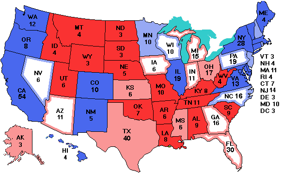 Electoral college map