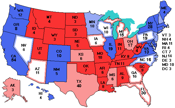 Electoral college map