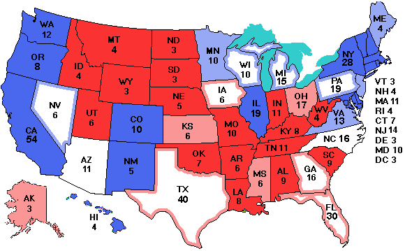 Electoral college map