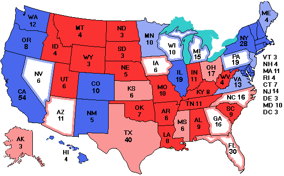 Electoral college map