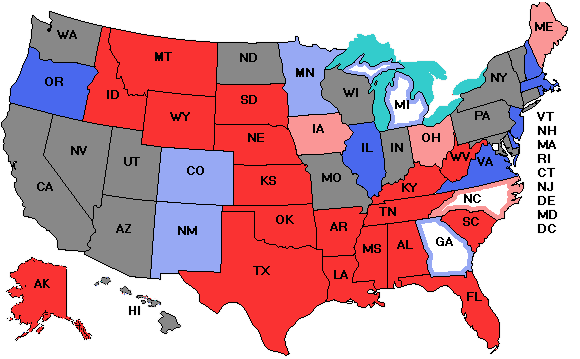 Electoral college map