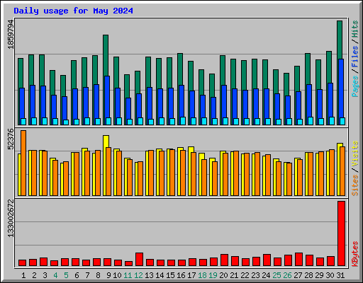 Daily usage for May 2024