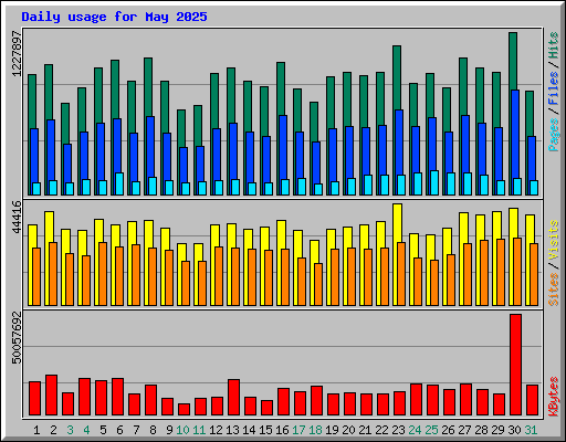 Daily usage for May 2025