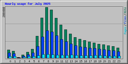 Hourly usage for July 2025